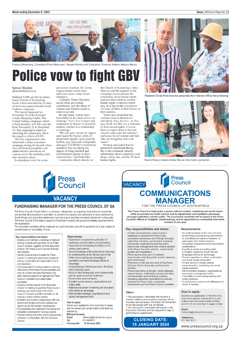 Midrand Reporter 8 December 2023 page 3