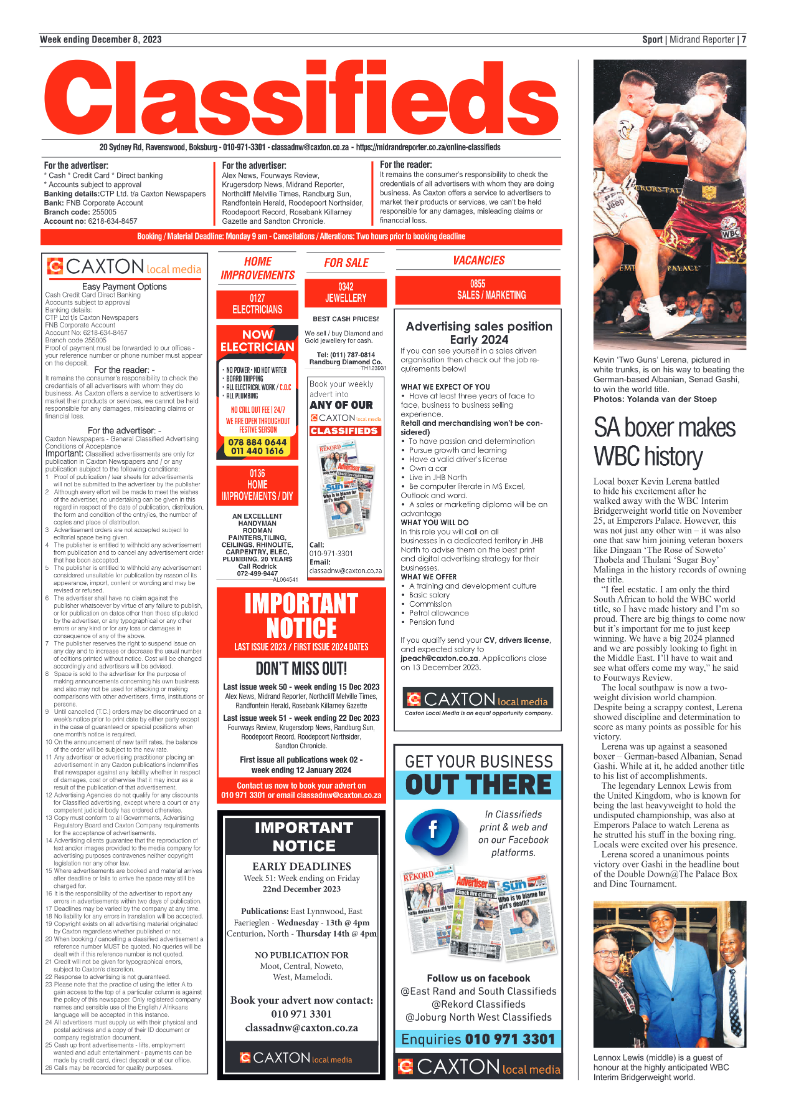 Midrand Reporter 8 December 2023 page 7