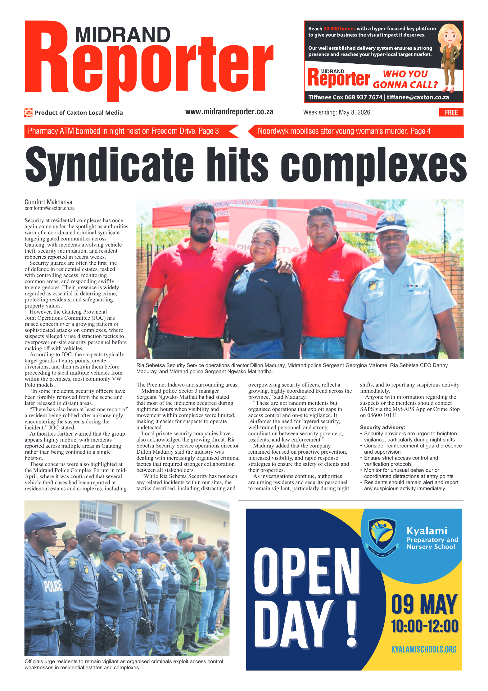 Midrand Reporter 8 May 2026 page 1