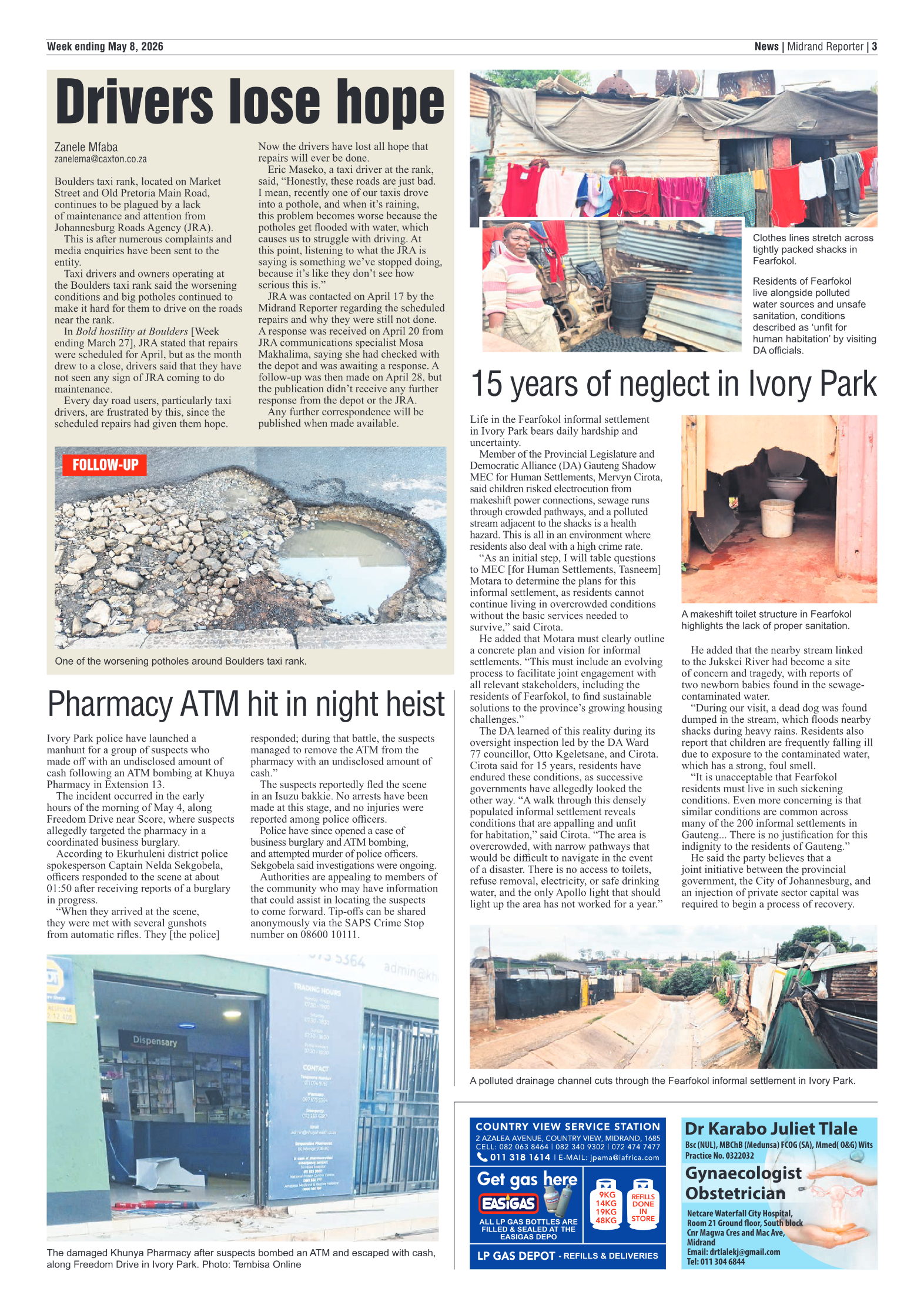 Midrand Reporter 8 May 2026 page 3