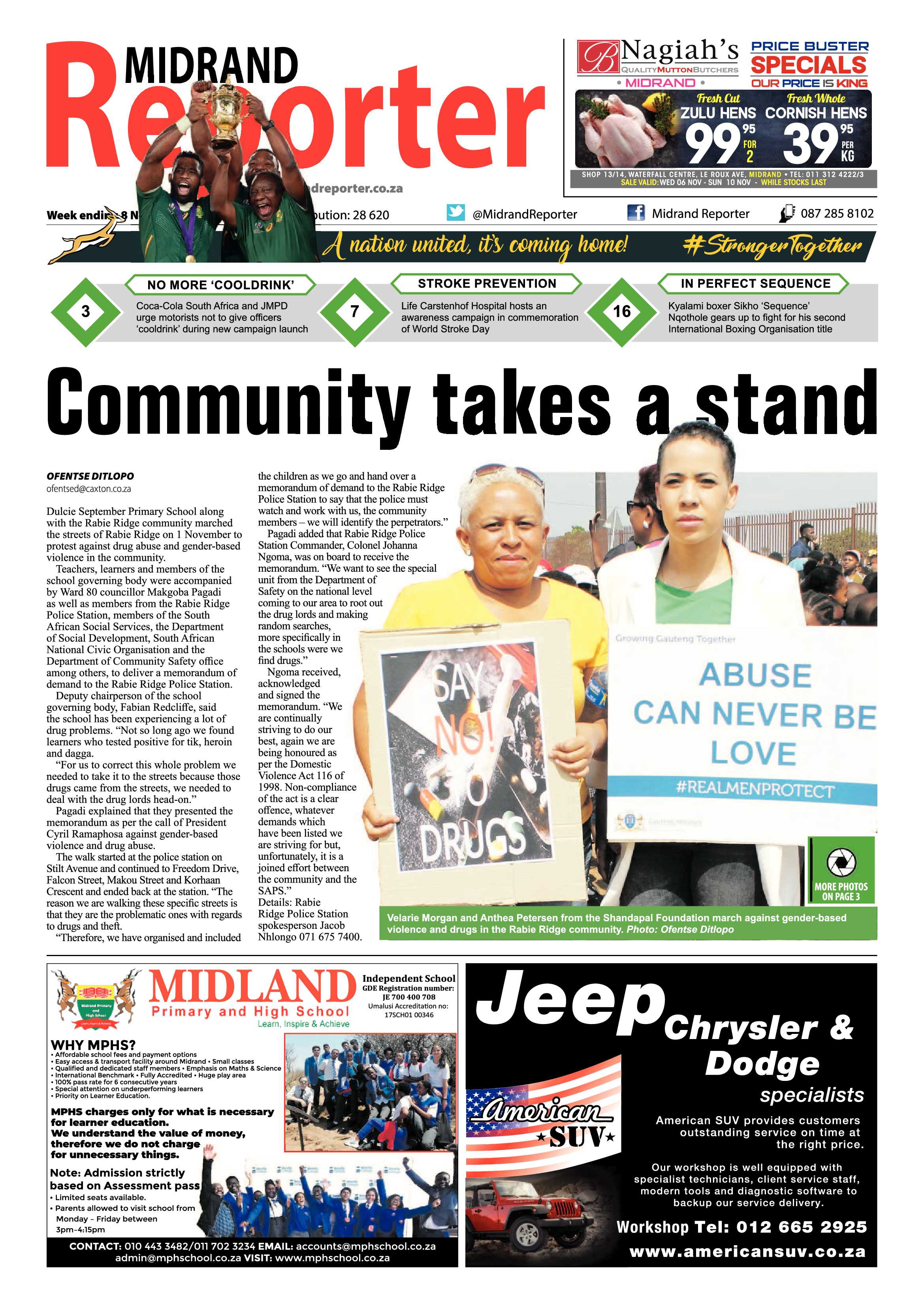 Midrand Reporter 8 November, 2019 page 1