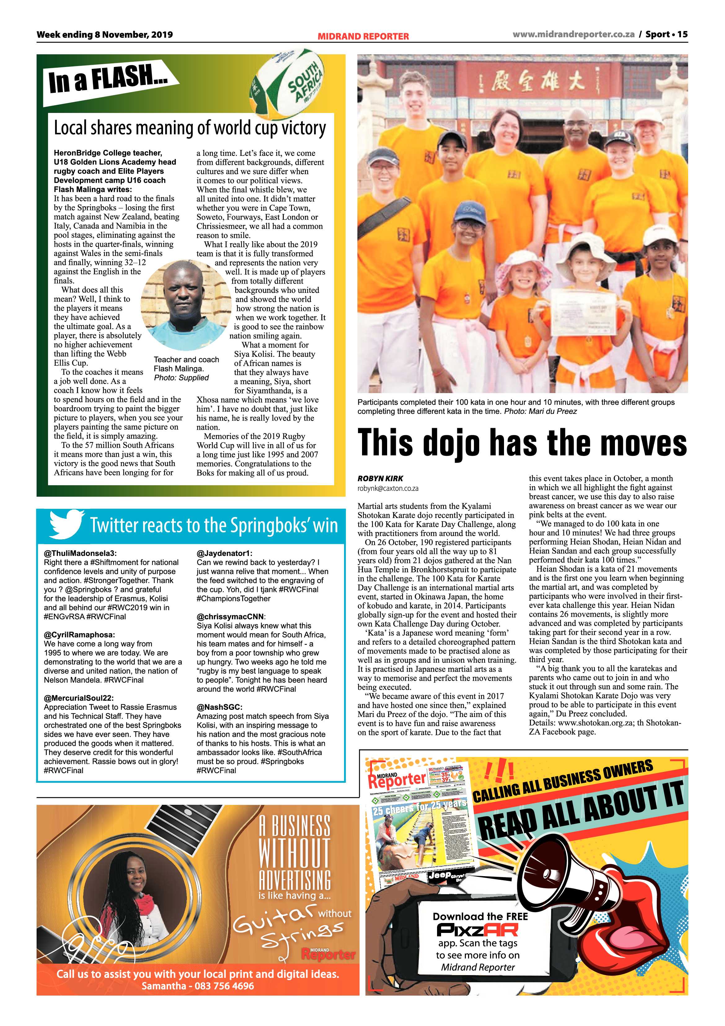 Midrand Reporter 8 November, 2019 page 15