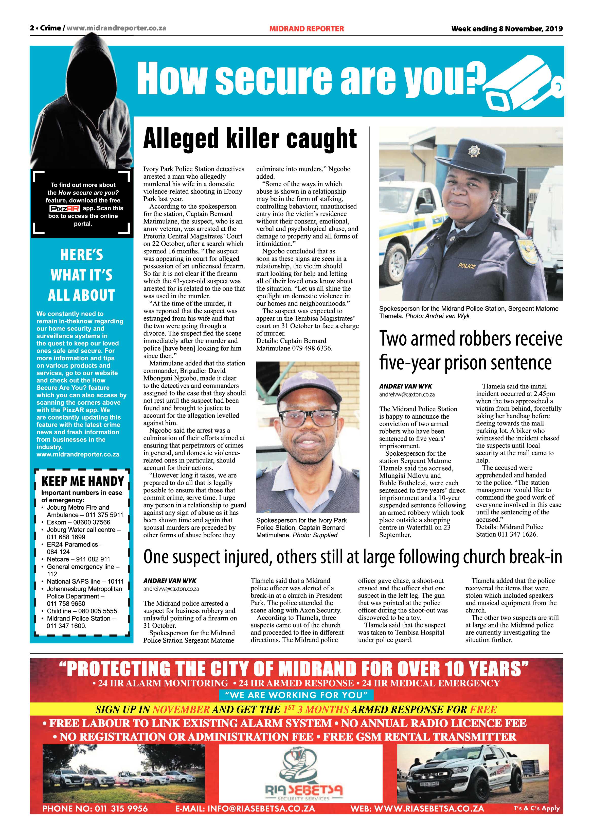 Midrand Reporter 8 November, 2019 page 2