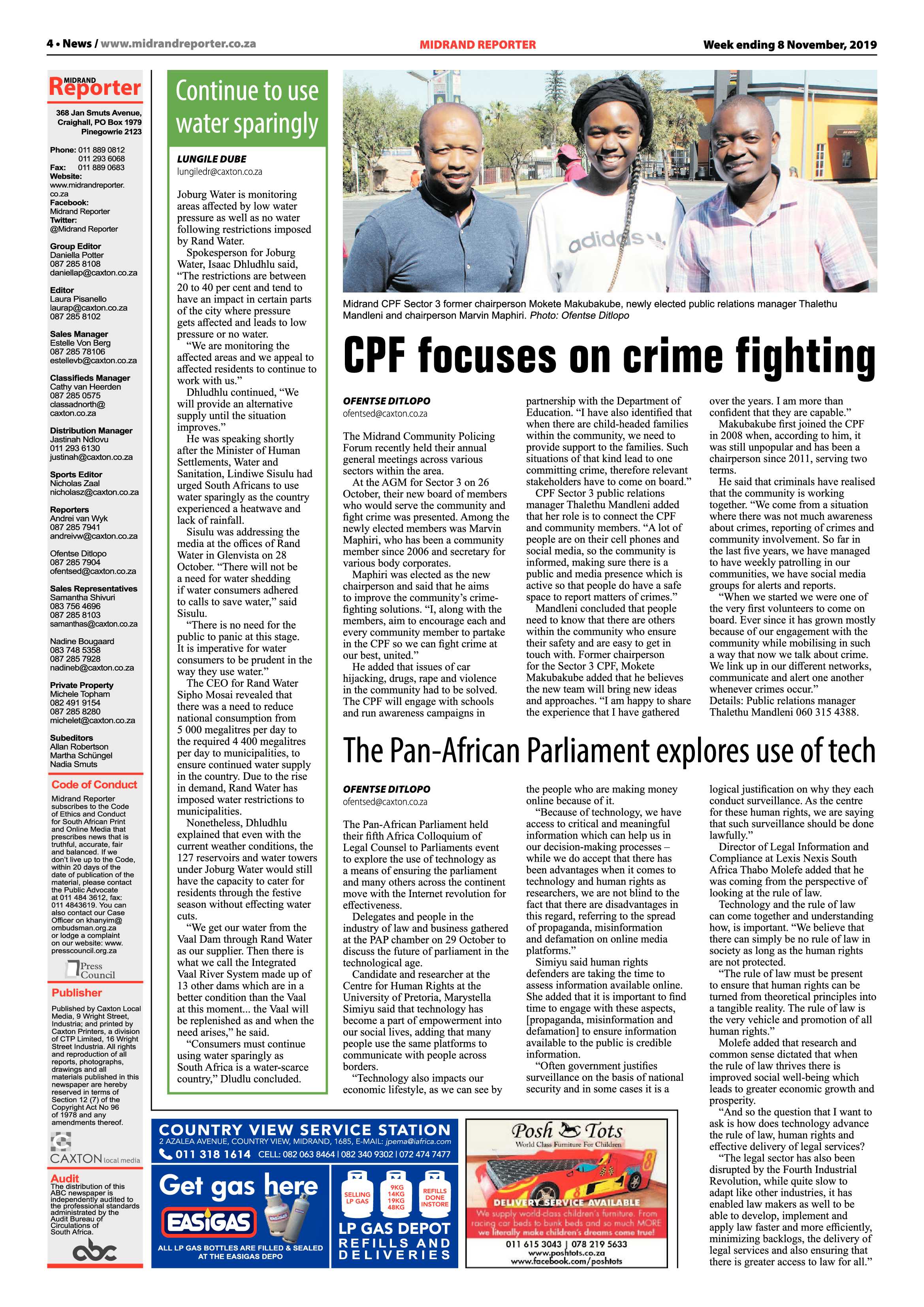 Midrand Reporter 8 November, 2019 page 4