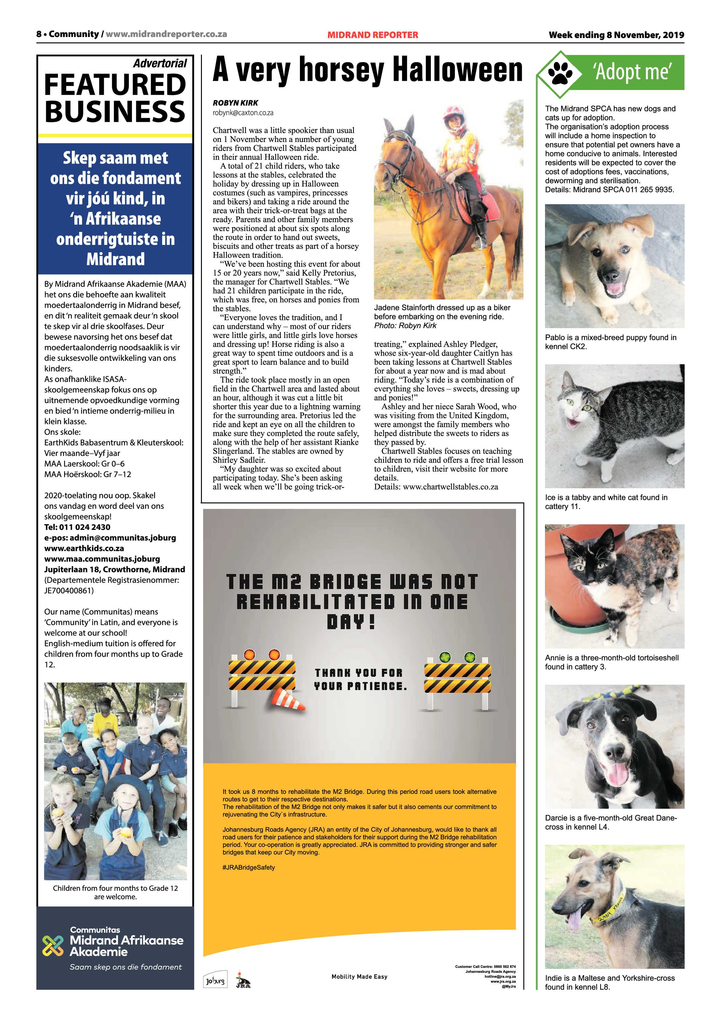 Midrand Reporter 8 November, 2019 page 8