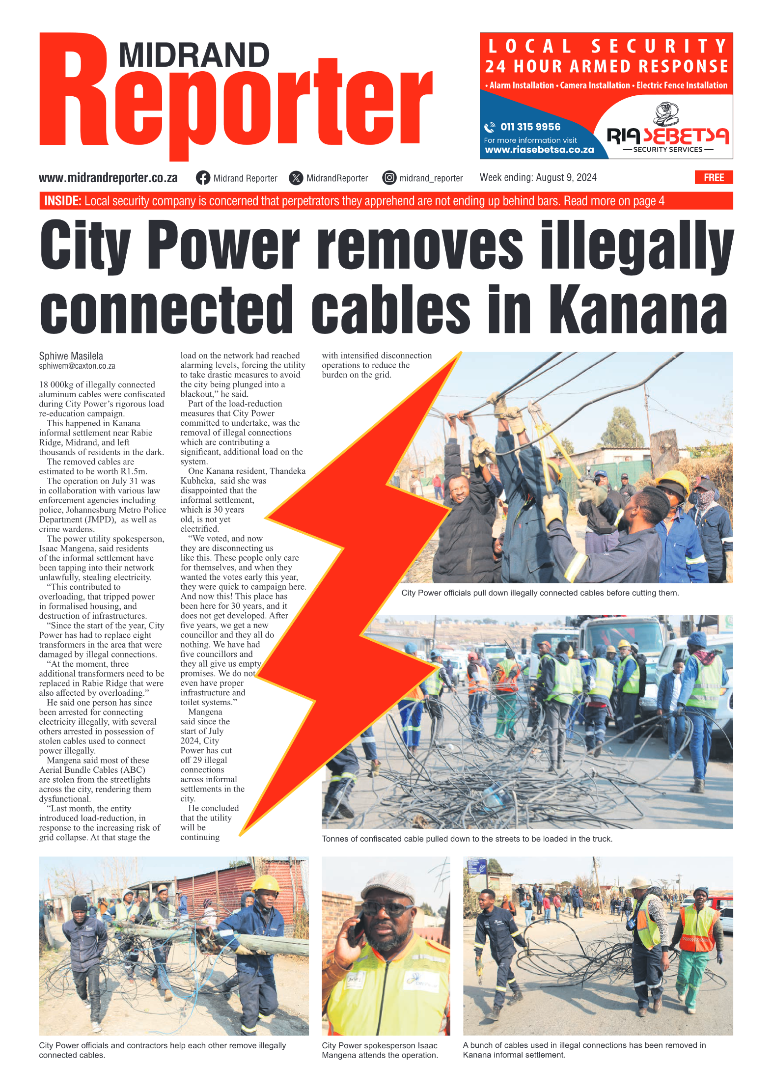 Midrand Reporter 9 August 2024 page 1