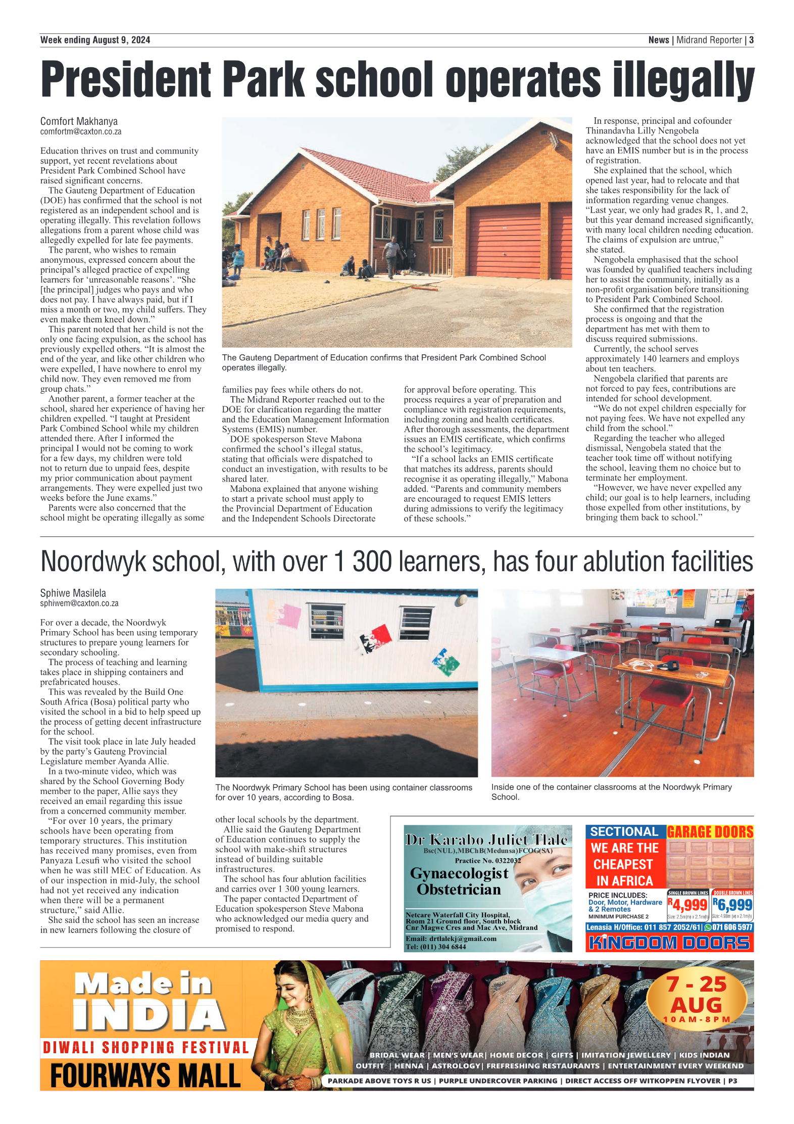 Midrand Reporter 9 August 2024 page 3