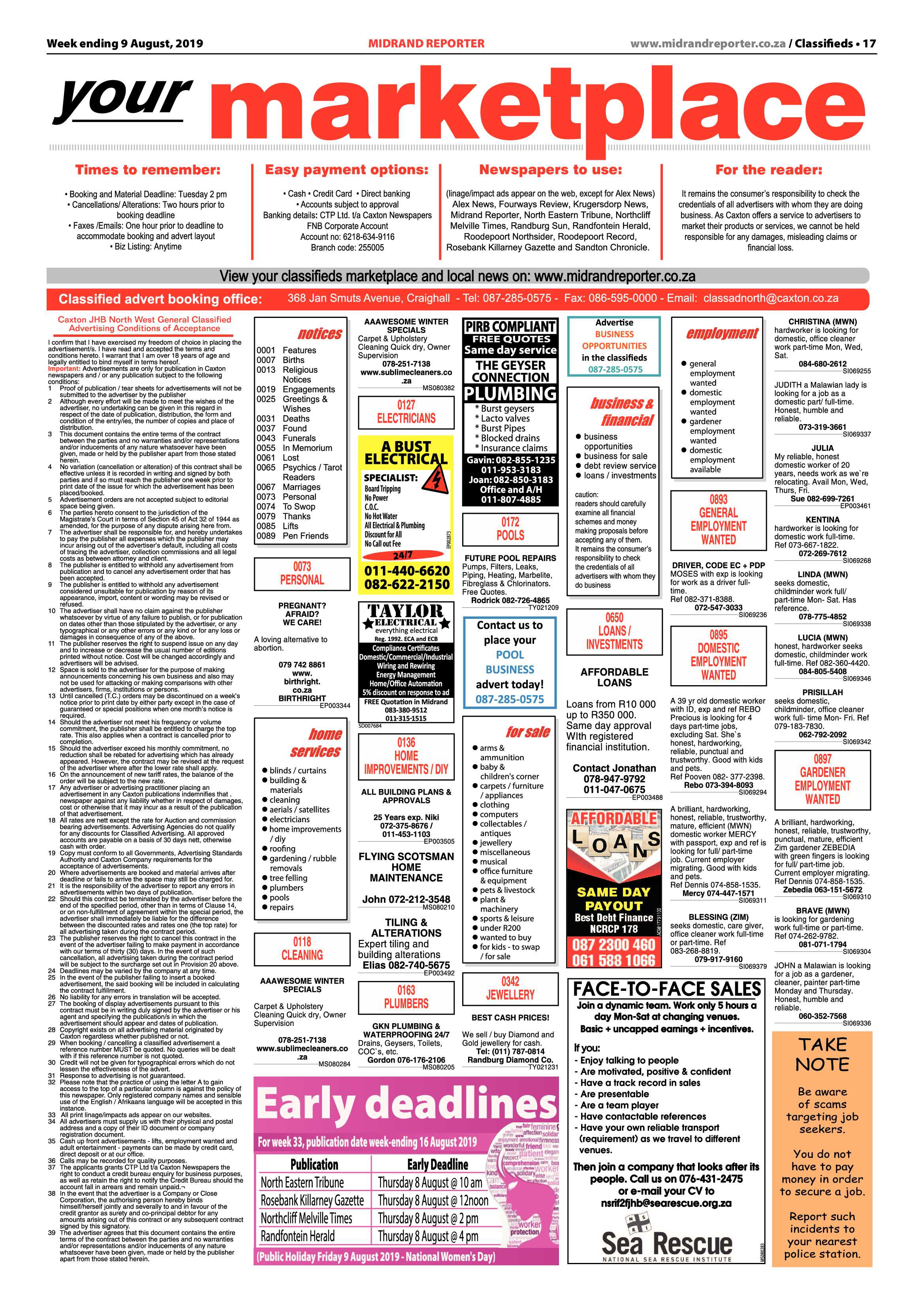 Midrand Reporter 9 August, 2019 page 17