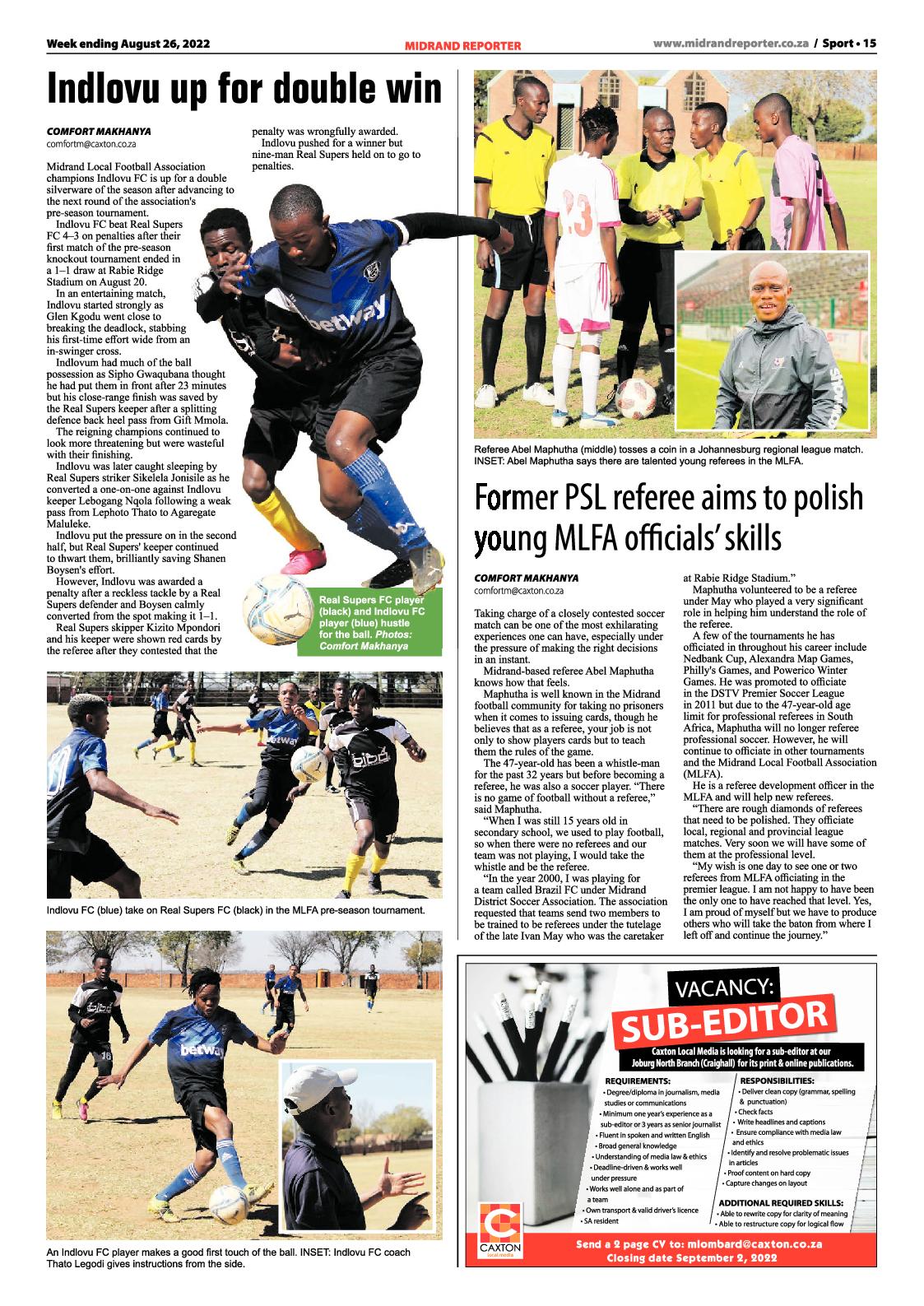 Midrand Reporter August 26 2022 page 15