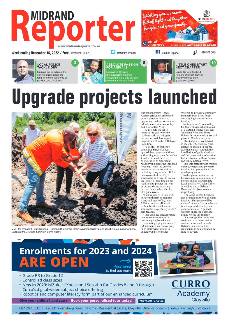 Midrand Reporter Dec 16 2022 page 1