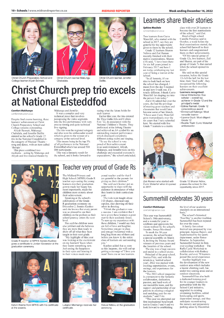Midrand Reporter Dec 16 2022 page 10