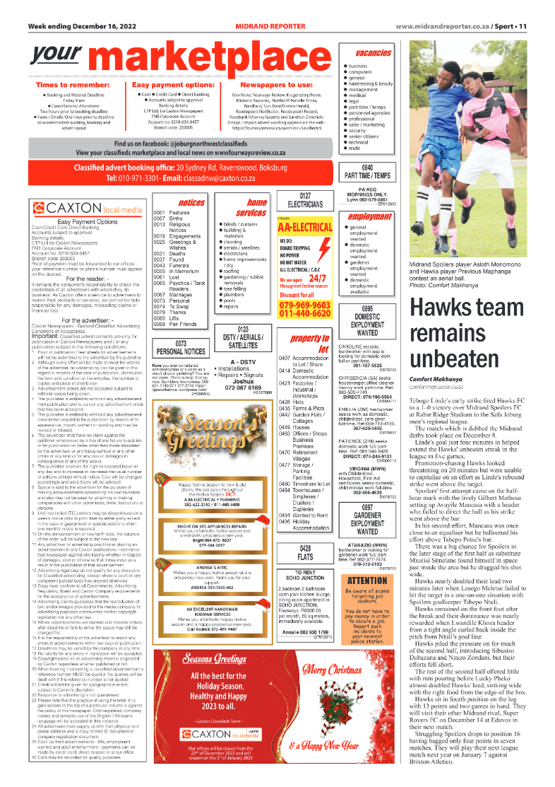 Midrand Reporter Dec 16 2022 page 11