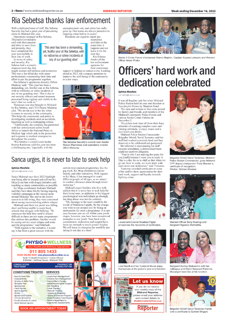 Midrand Reporter Dec 16 2022 page 2
