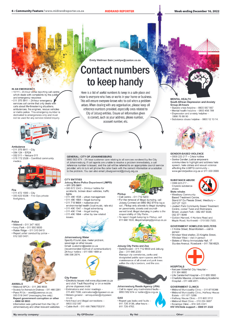 Midrand Reporter Dec 16 2022 page 6