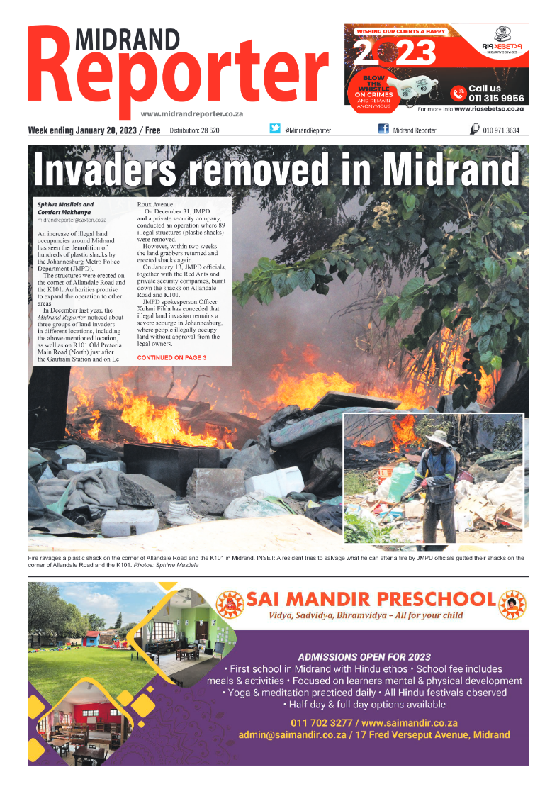 Midrand Reporter Jan 20 2023 page 1