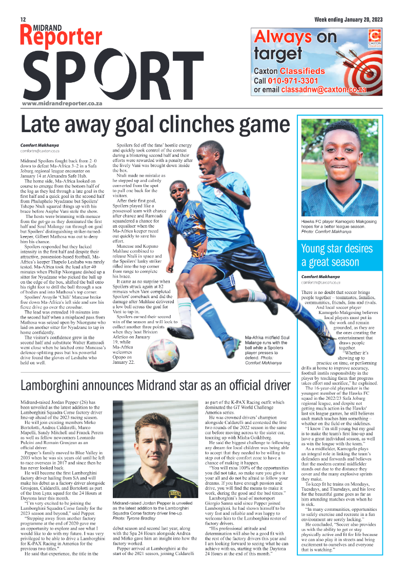 Midrand Reporter Jan 20 2023 page 12