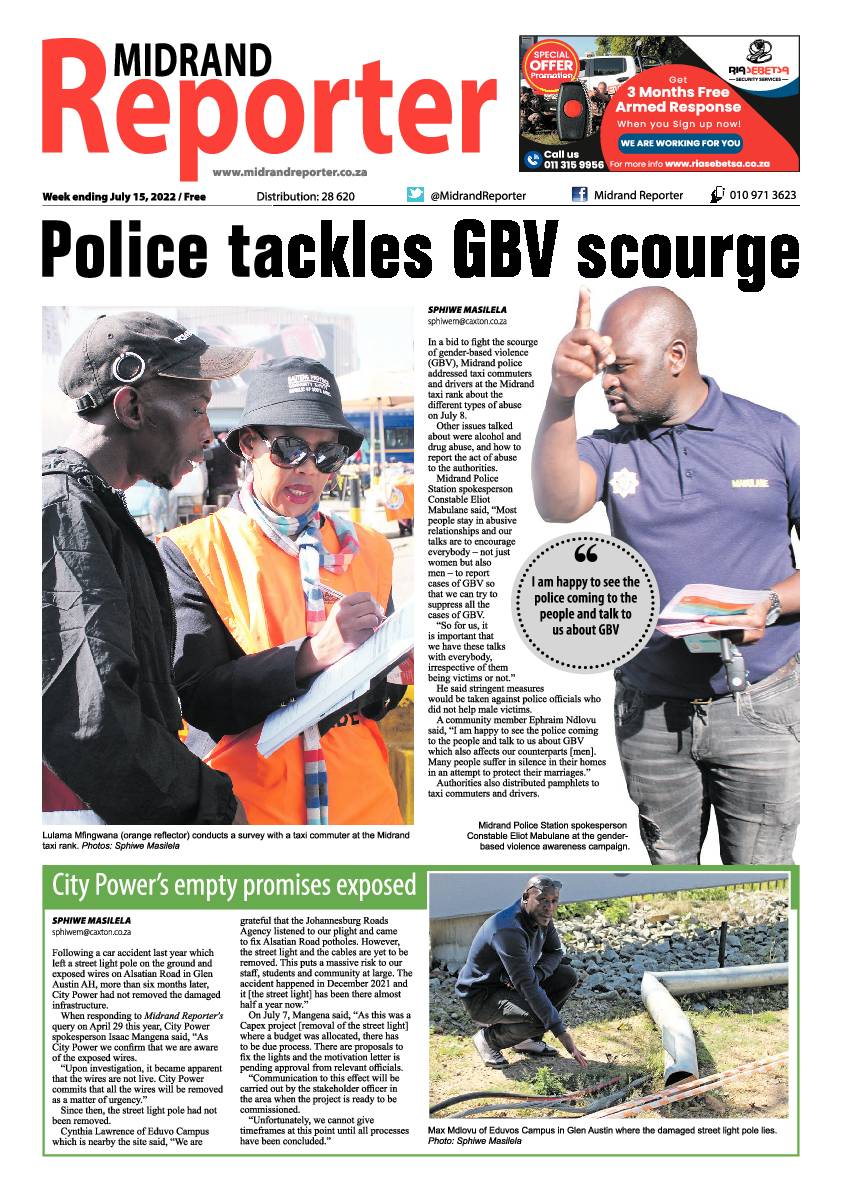 Midrand Reporter July 15 2022 page 1