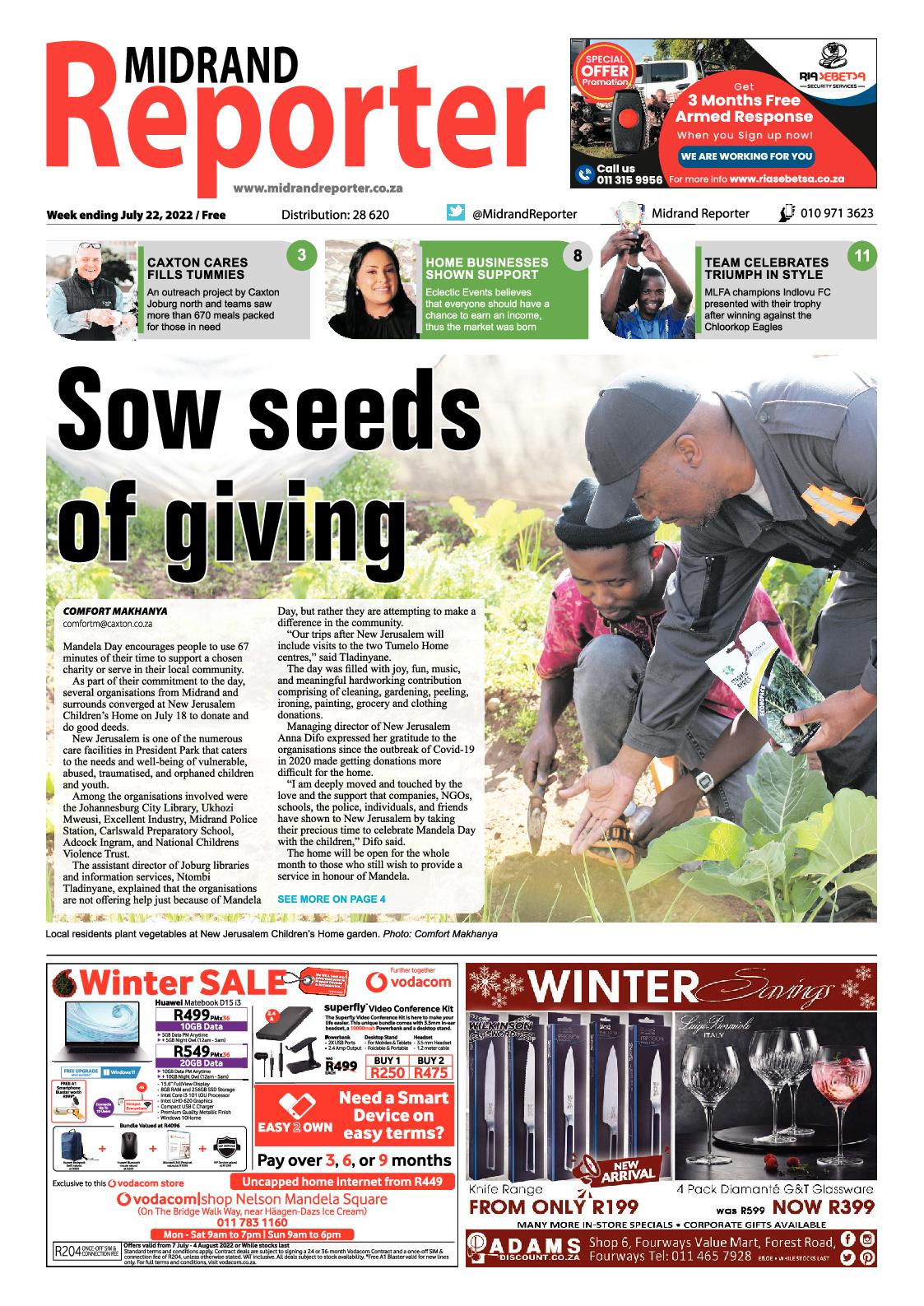 Midrand Reporter July 22 2022 page 1