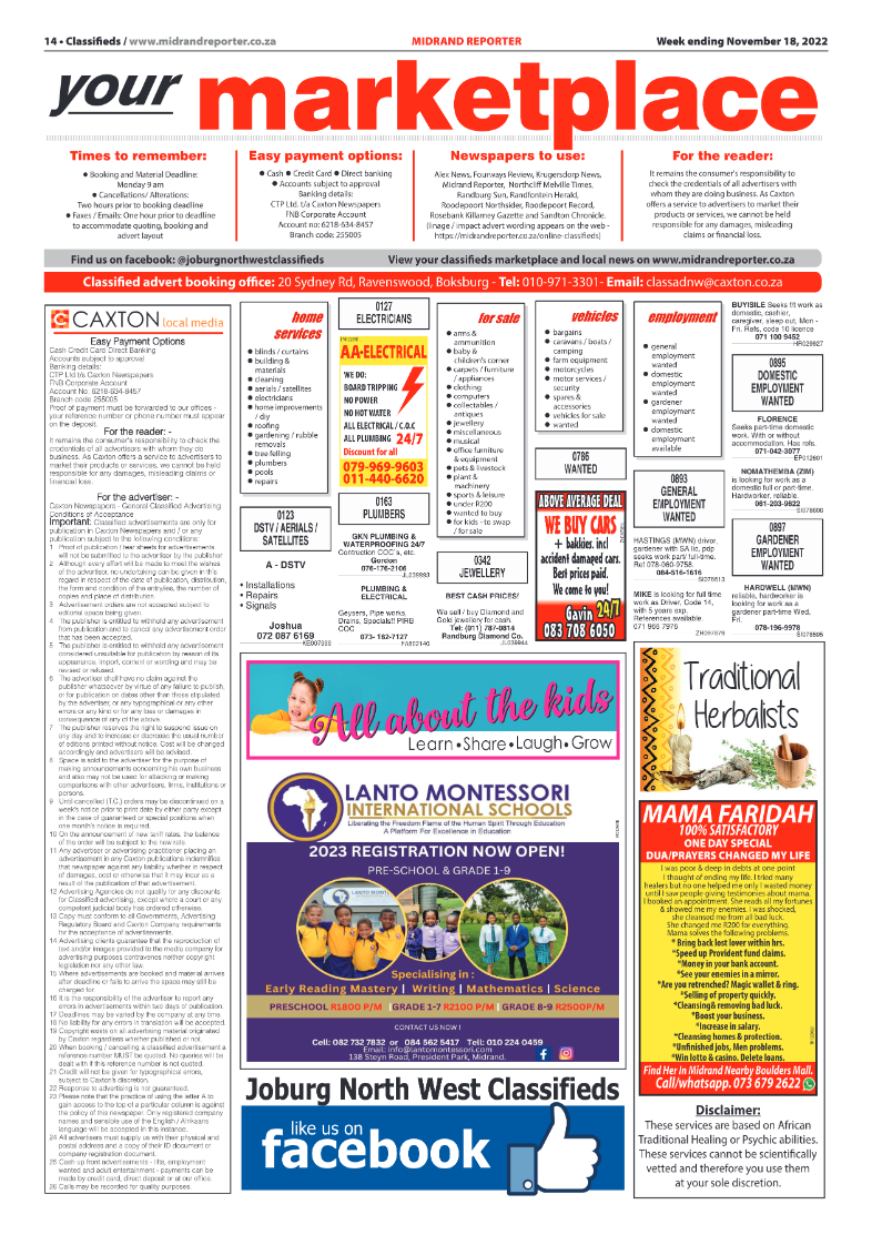 Midrand Reporter Nov18 2022 page 14