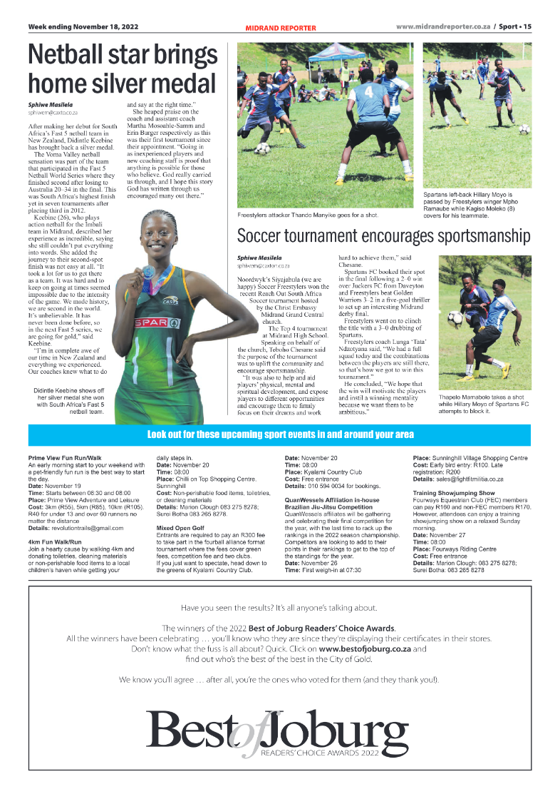 Midrand Reporter Nov18 2022 page 15