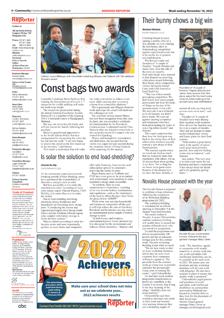Midrand Reporter Nov18 2022 page 4