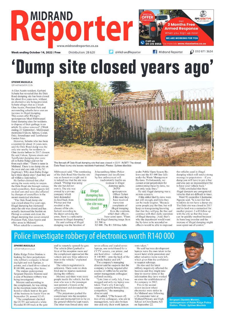 Midrand Reporter Oct 14 2022 page 1