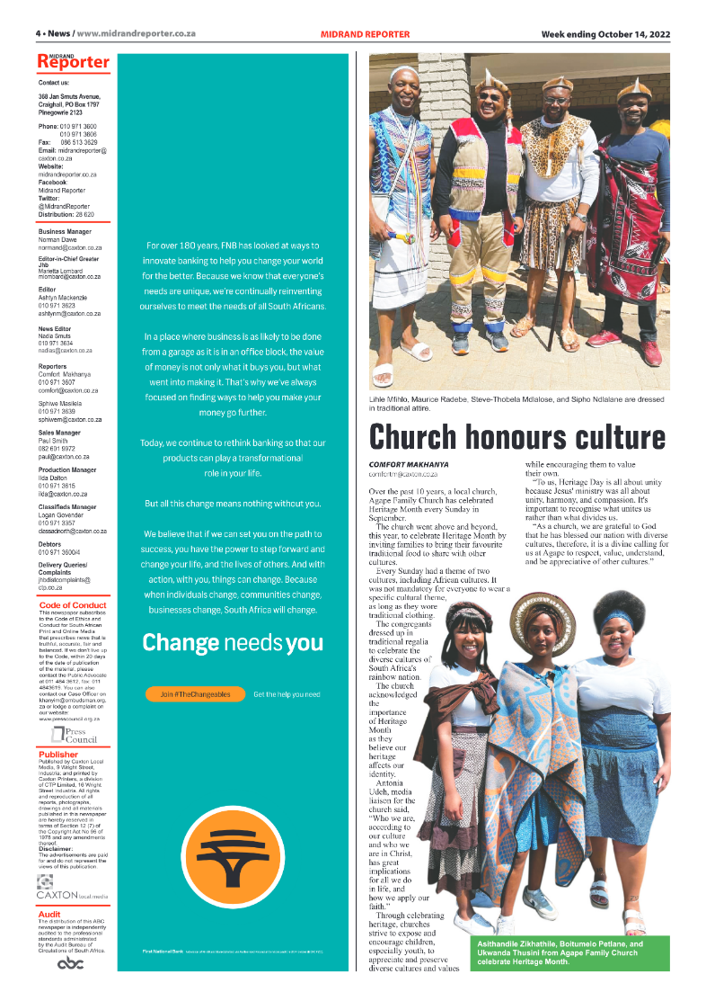 Midrand Reporter Oct 14 2022 page 4