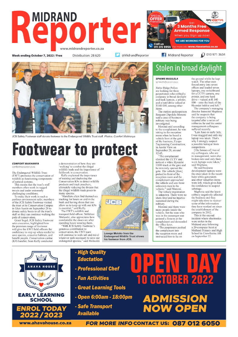 Midrand Reporter October 7 2022 page 1