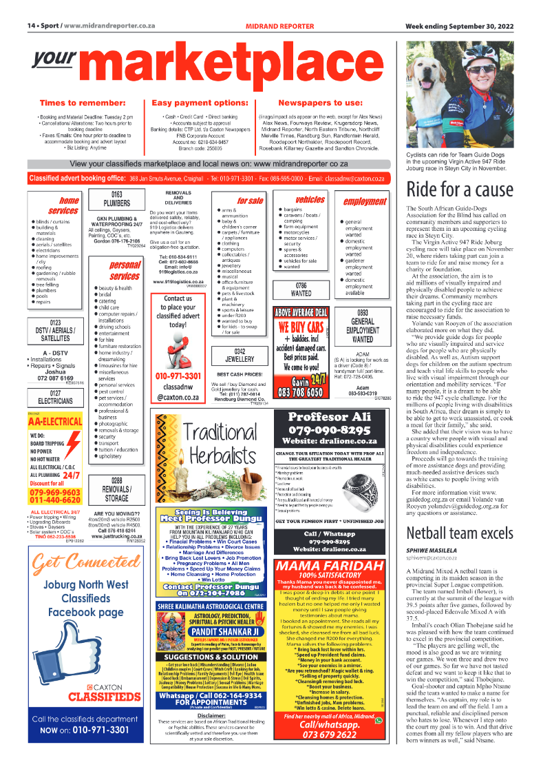 Midrand Reporter September 30 2022 page 14