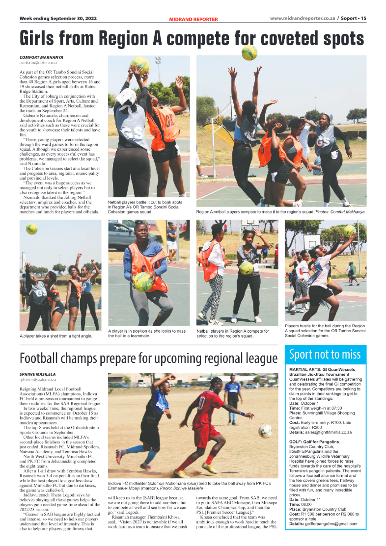 Midrand Reporter September 30 2022 page 15