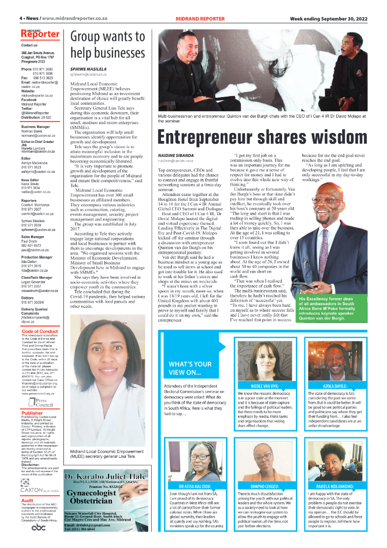 Midrand Reporter September 30 2022 page 4