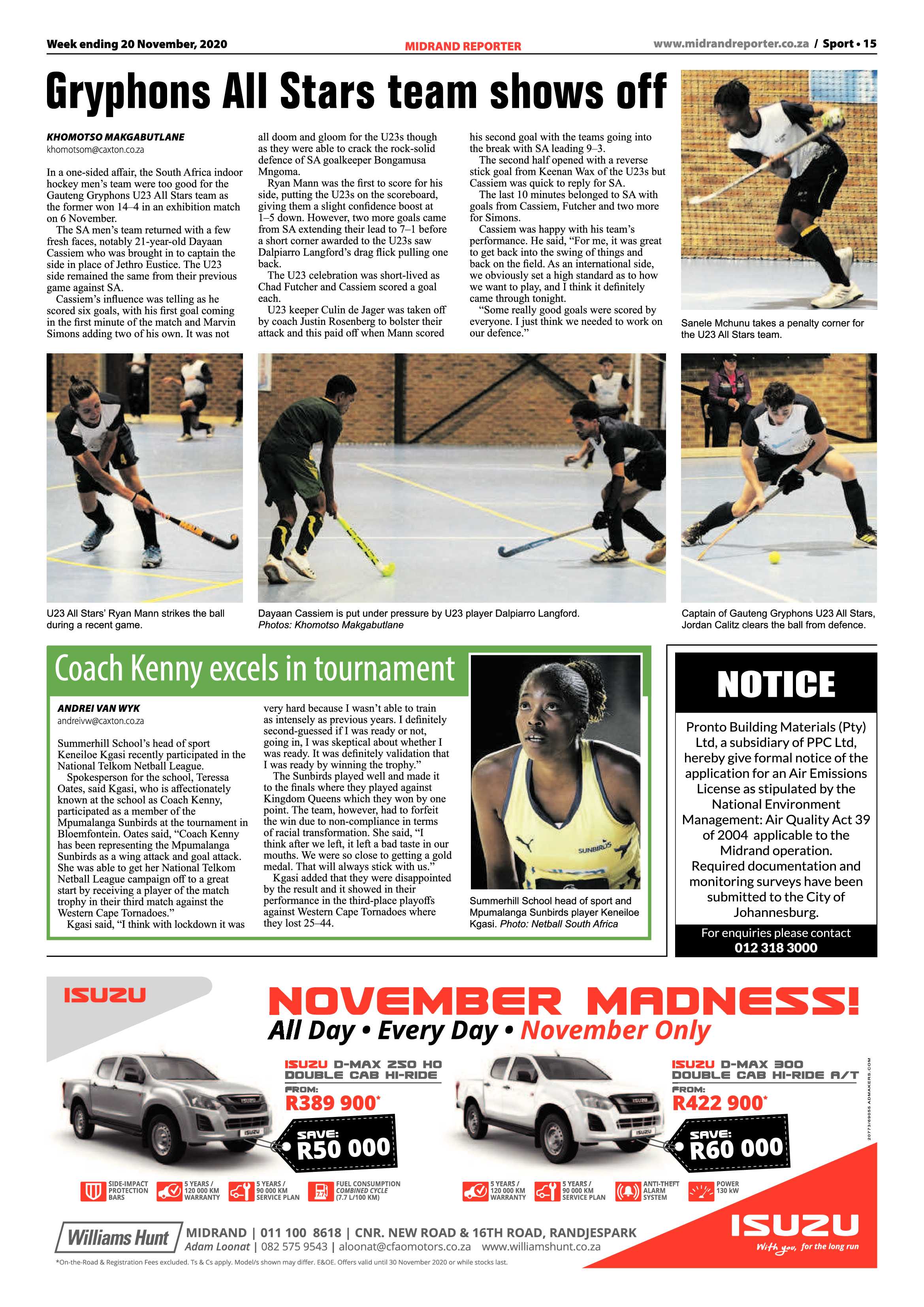 Midrand Reporter  20 November 2020 page 15