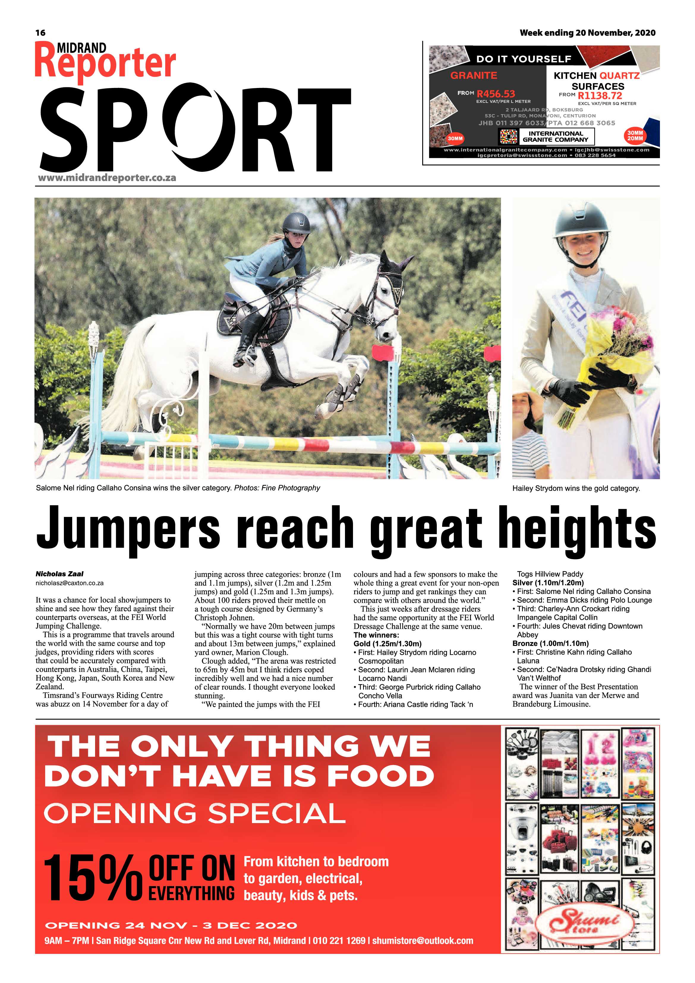 Midrand Reporter  20 November 2020 page 16