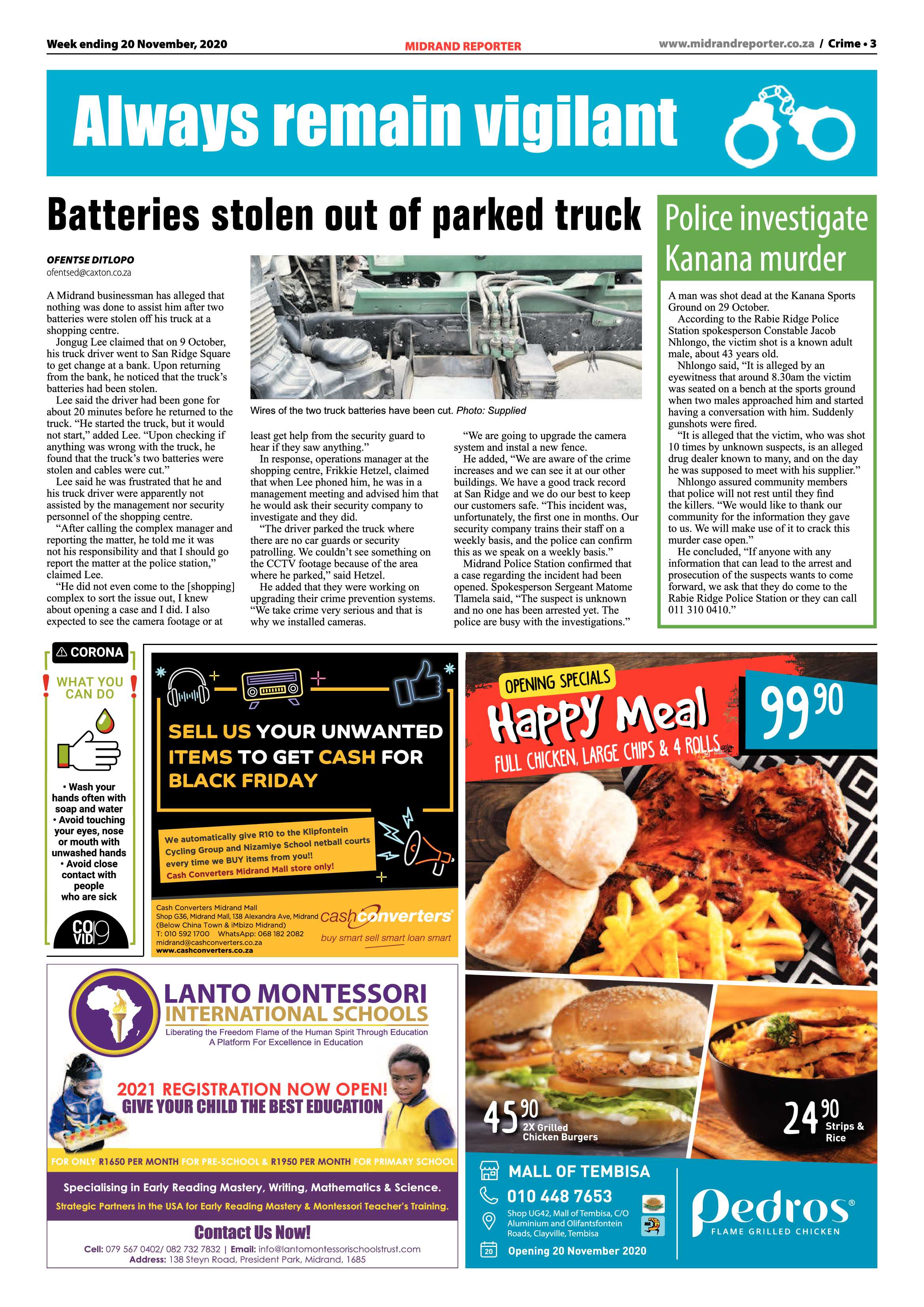 Midrand Reporter  20 November 2020 page 3