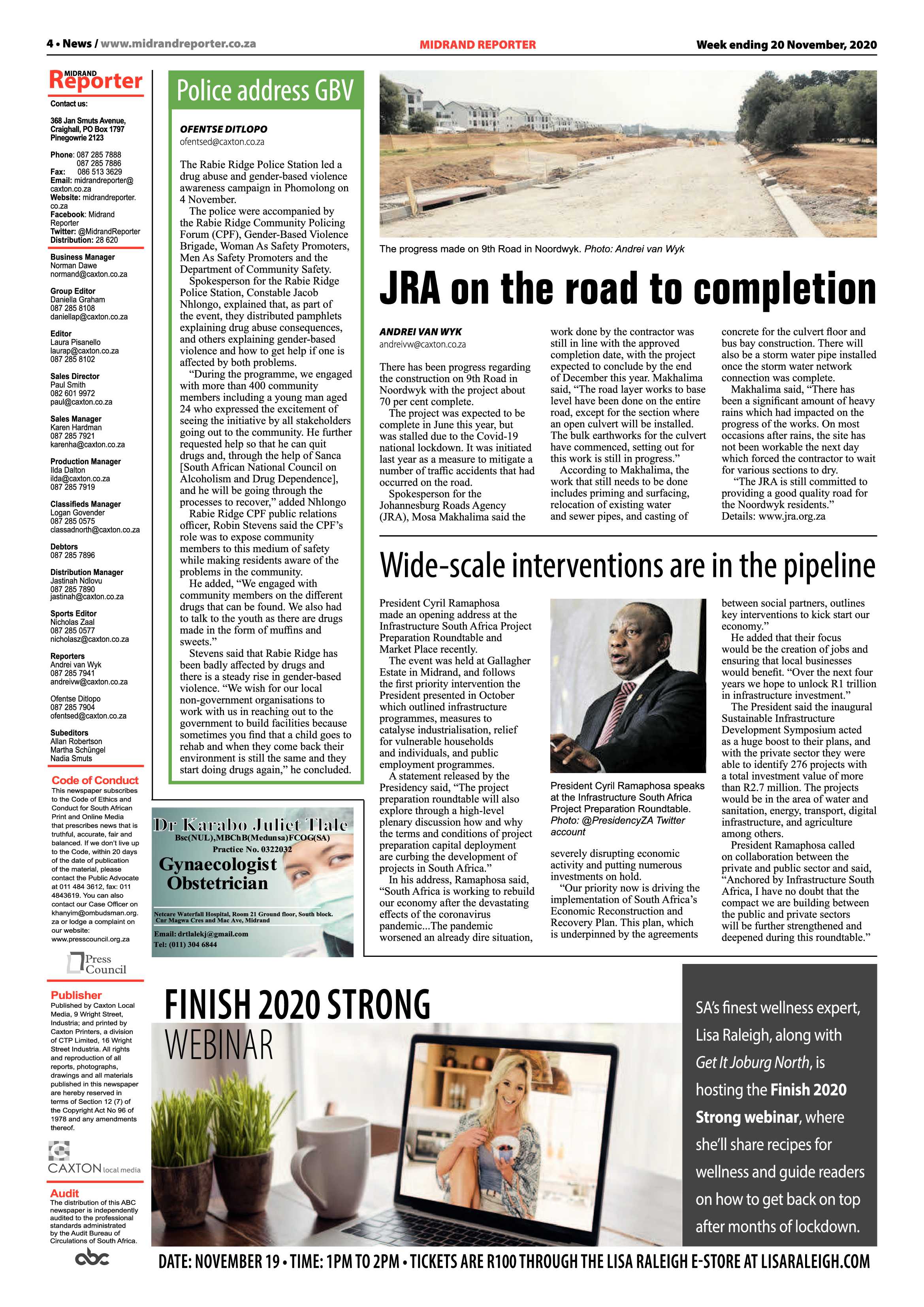 Midrand Reporter  20 November 2020 page 4