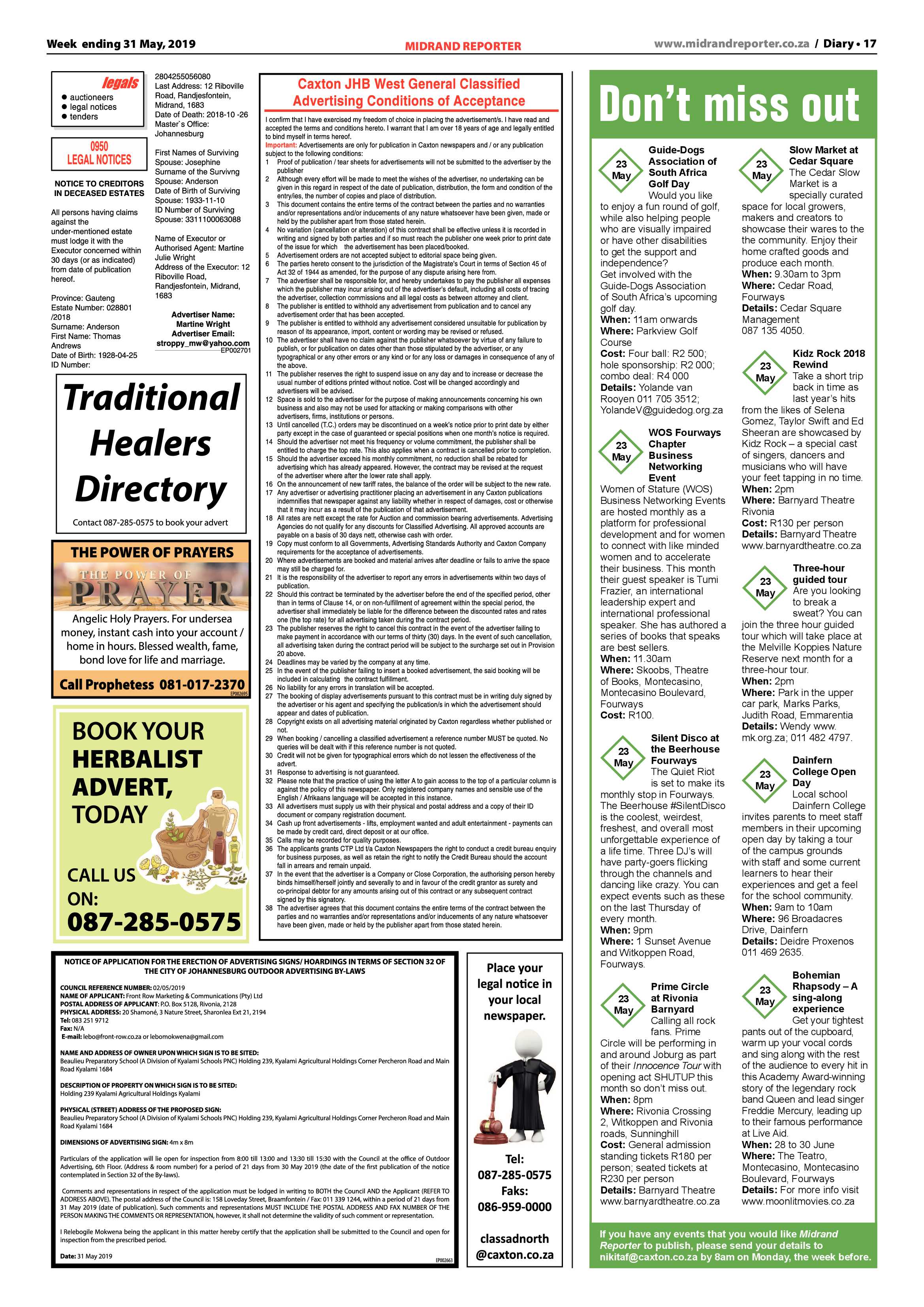 Midrand Reporter 31 May, 2019 page 16