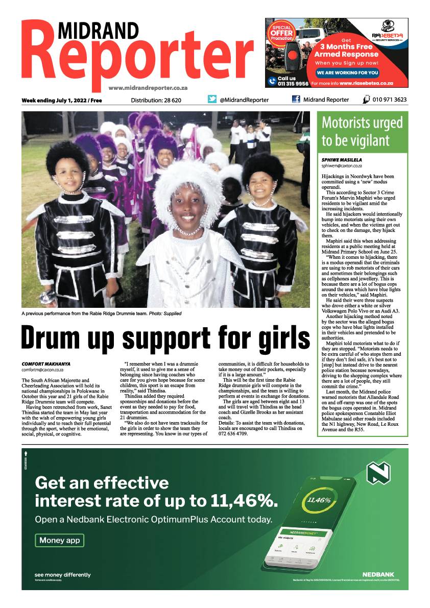 Midrand Reporter July 1 2022 page 1