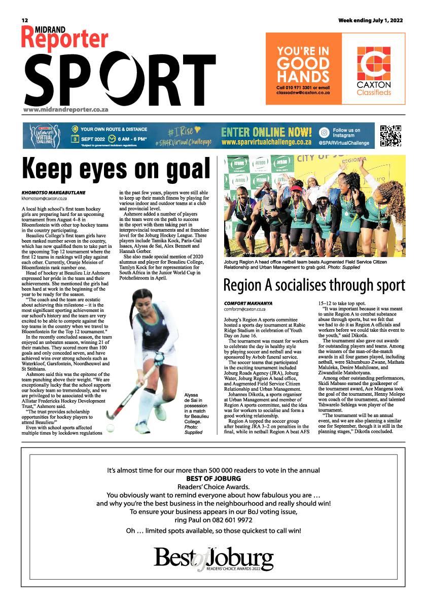 Midrand Reporter July 1 2022 page 12
