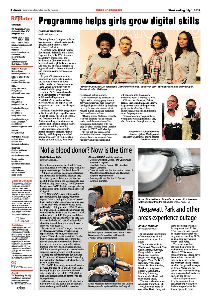 Midrand Reporter July 1 2022 page 4