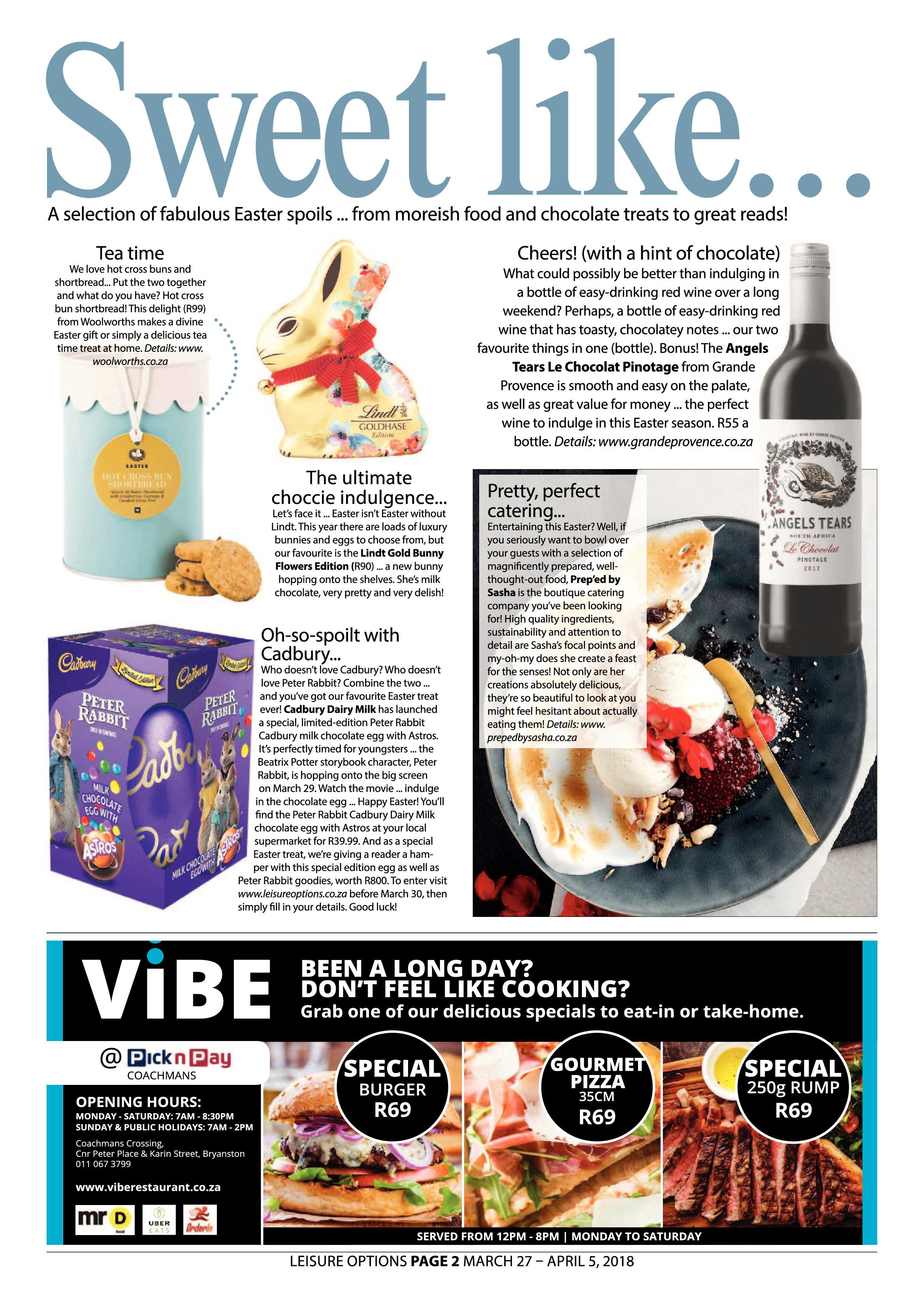 Leisure Options March 27 – April 5, 2018 page 2