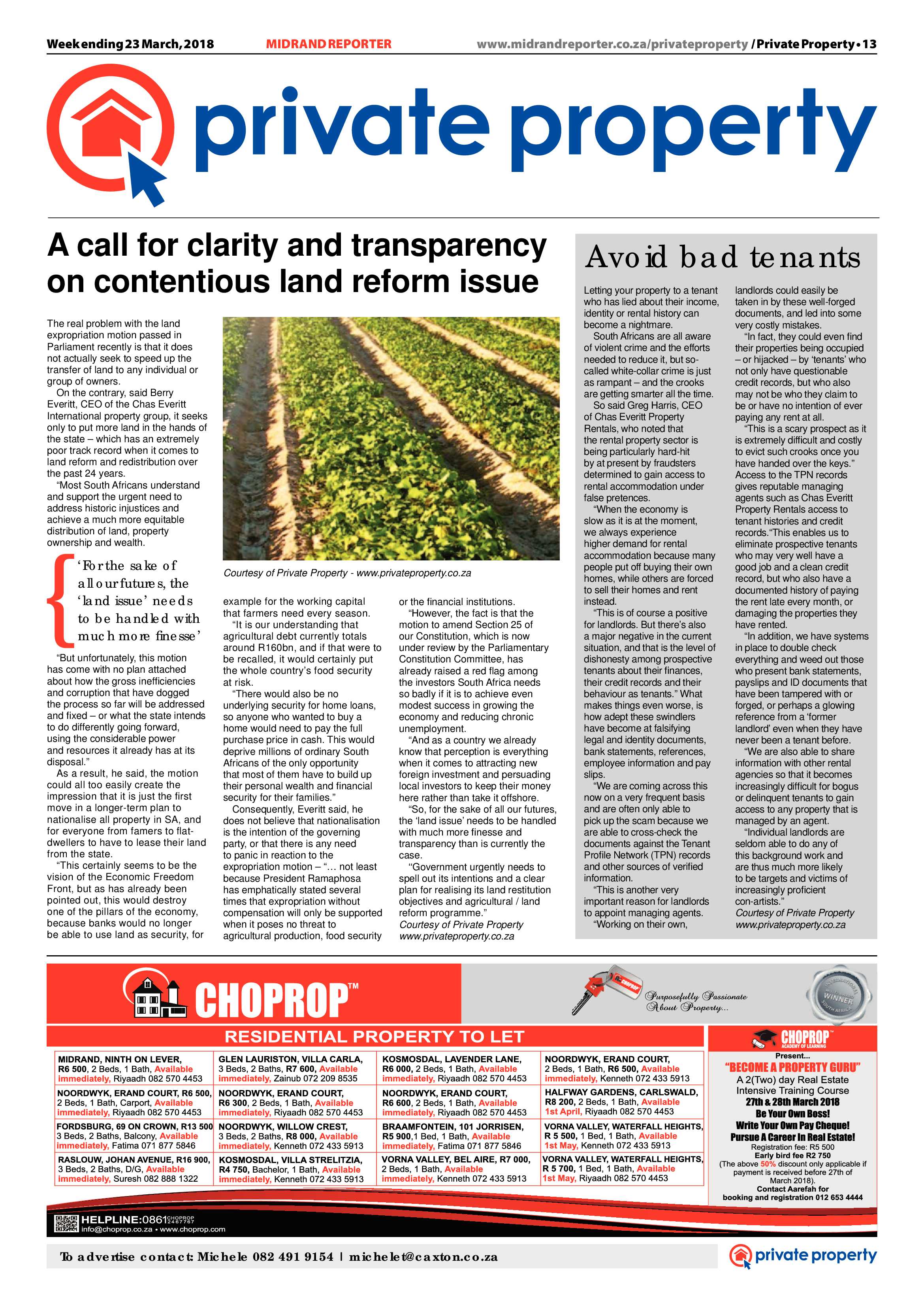 Midrand Reporter 23 March 2018 page 13